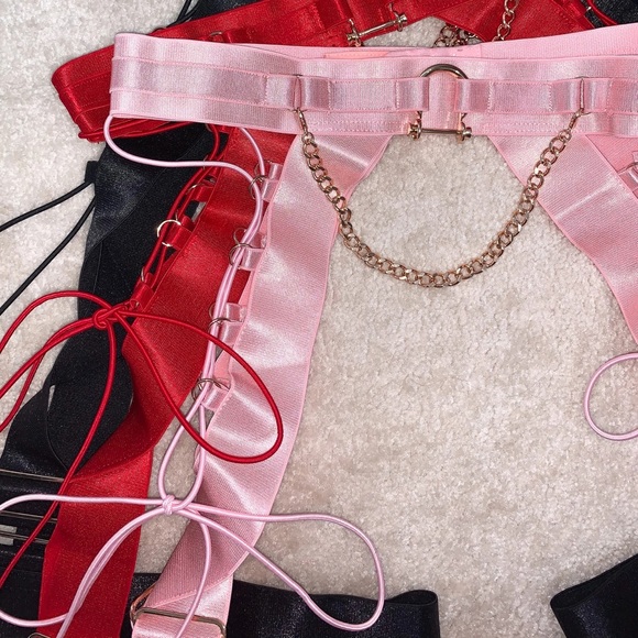 NWT NAUGHTY THOUGHTS XXX Rated Suspender, Pink - Picture 4 of 6